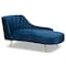 Baxton Studio Kailyn Glam and Luxe Navy Blue Velvet Fabric and Gold Finished Chaise 174-11025-Zoro - alternate 1